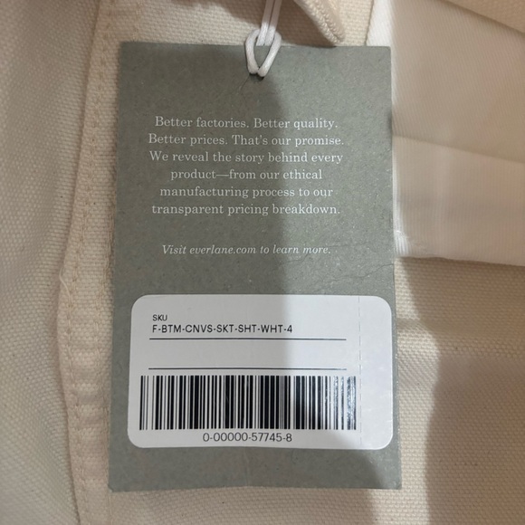 EVERLANE The Canvas Stamp Cotton Mini Skirt • Cream Bone | Size 4 - Picture 4 of 7